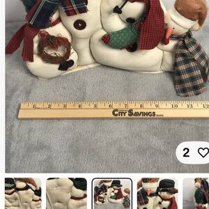 Festive Snowman Family Decor - Red, Green, and White